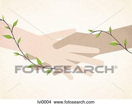A vine wrapped around a handshake View Large Illustration Stock Illustration - A vine wrapped around a handshake. Fotosearch