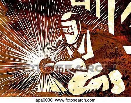 A welder View Large Illustration Stock Illustration - A welder. Fotosearch