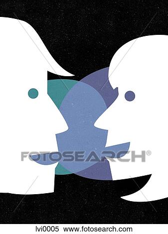 Stock Illustration - A woman and man in conversation. Fotosearch