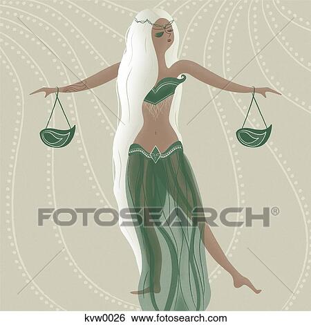 A woman balancing scales View Large Illustration Stock Illustration - A woman balancing scales. Fotosearch