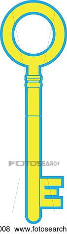 A yellow skeleton key View Large Illustration Stock Illustration - A yellow skeleton key. Fotosearch