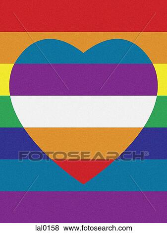 Stock Illustration - An abstract heart on a stripe background. Fotosearch