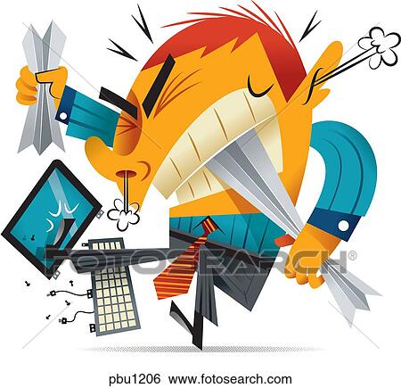 An angry businessman View Large Illustration Stock Illustration - An angry businessman. Fotosearch