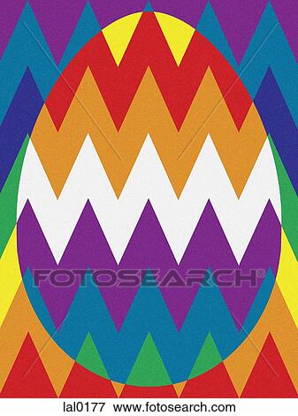 Stock Illustration - An Easter egg with a chevron pattern. Fotosearch