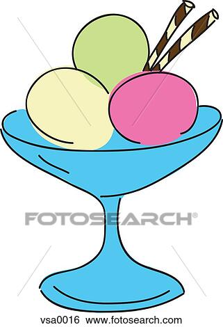 Stock Illustration - An ice cream sundae. Fotosearch