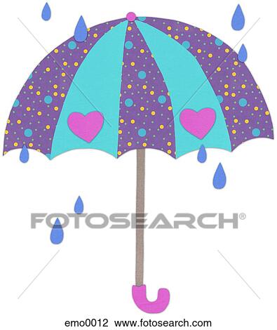 Drawing - An umbrella against white background. Fotosearch