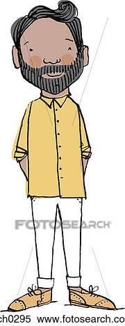 Stock Illustration - Bearded man. Fotosearch