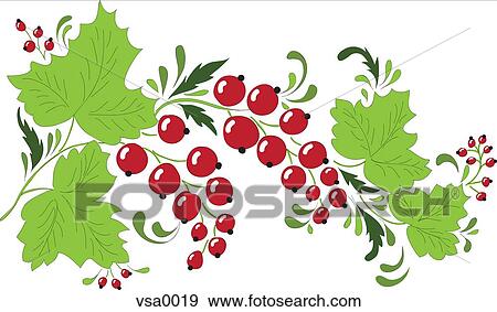 Stock Illustration - Berries and leaves. Fotosearch