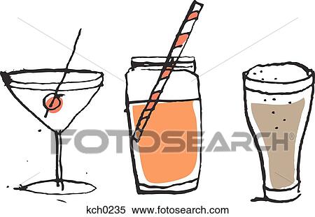 Stock Illustration - Beverages against white background. Fotosearch