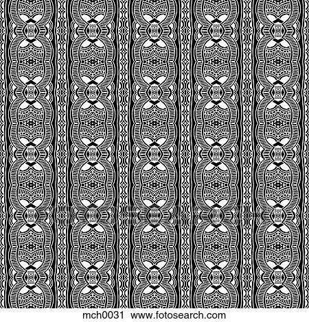 Clip Art - Black and white seamless pattern. Fotosearch