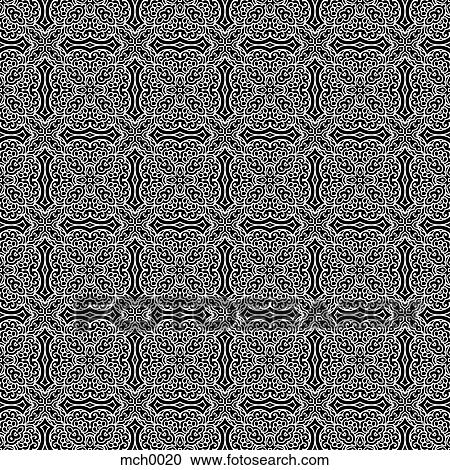 Clipart - Black and white seamless pattern. Fotosearch