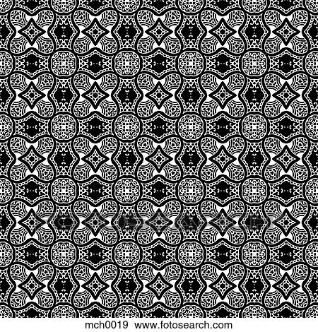 Stock Illustration - Black and white seamless pattern. Fotosearch