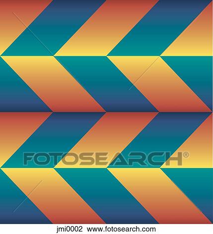 Drawing - Blue and gold pattern. Fotosearch