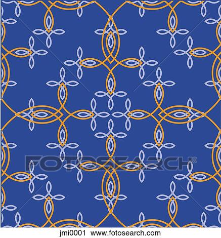 Clip Art - Blue and orange pattern. Fotosearch