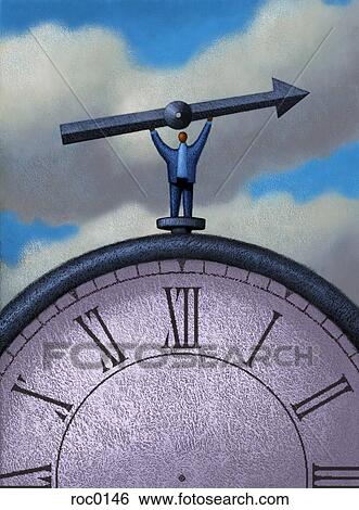 Businessman holding clock hands View Large Illustration Stock Illustration - Businessman holding clock hands. Fotosearch