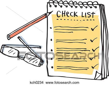 Check list, spectacles and pencil View Large Illustration Stock Illustration - Check list, spectacles and pencil. Fotosearch