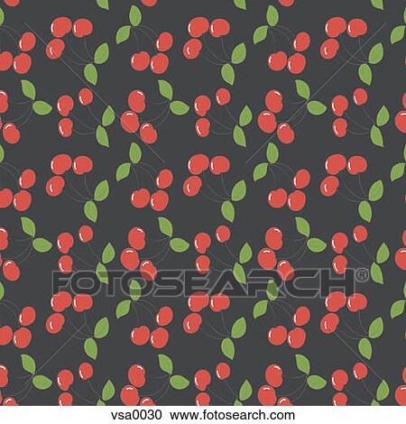 Clipart - cherry pattern. Fotosearch