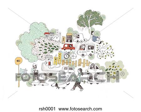 Clip Art - Clean emission cars. Fotosearch