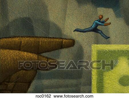 Financial Leap View Large Illustration Drawing - Financial Leap. Fotosearch