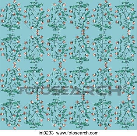 Drawing - Flower pattern. Fotosearch
