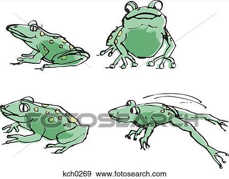 Stock Illustration - Frogs against white background. Fotosearch