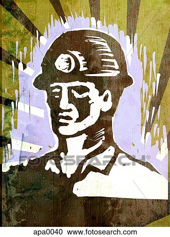Clipart - Front view of a coal miner. Fotosearch