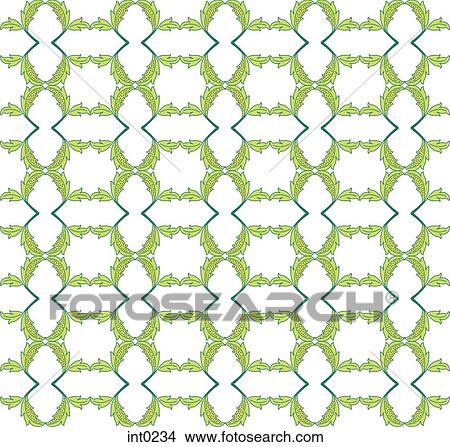 Stock Illustration - Green leaf pattern. Fotosearch
