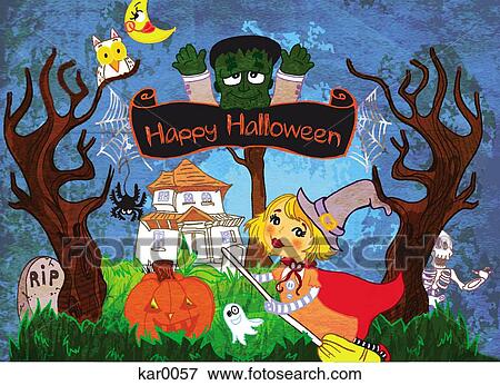 Stock Illustration - Halloween themed image. Fotosearch