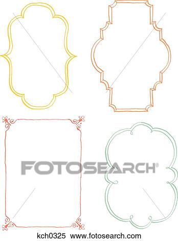 Hand drawn decorative border against white background View Large Illustration Stock Illustration - Hand drawn decorative border against white background. Fotosearch