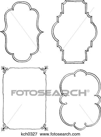 Stock Illustration - Hand drawn decorative border against white background. Fotosearch