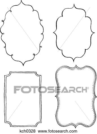 Stock Illustration - Hand drawn decorative border against white background. Fotosearch