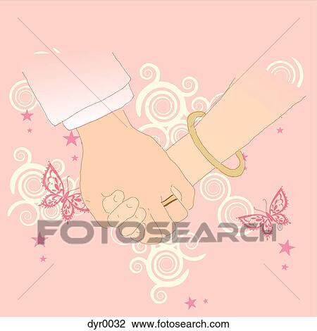 Holding hands View Large Illustration Drawing - Holding hands. Fotosearch