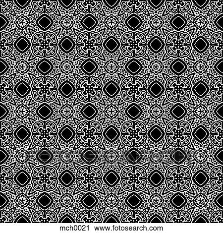 Intricate black and white seamless pattern View Large Illustration Clip Art - Intricate black and white seamless pattern. Fotosearch
