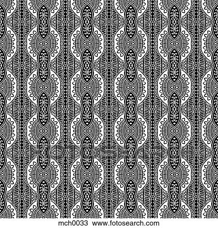 Drawing - Intricate black and white seamless pattern. Fotosearch