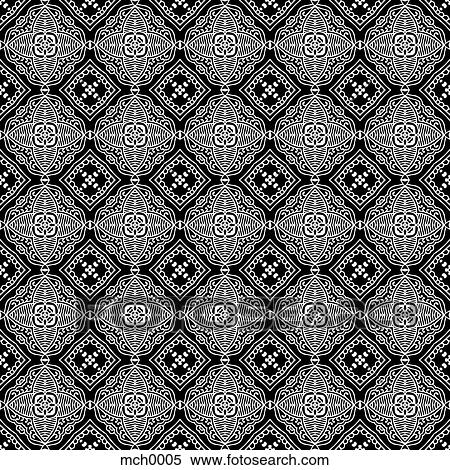 Stock Illustration - Intricate black and white seamless pattern. Fotosearch