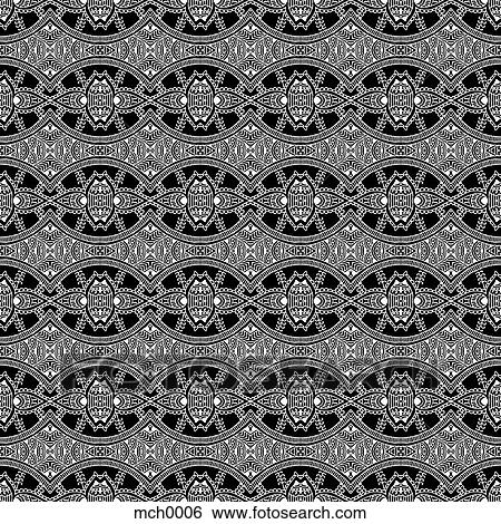 Stock Illustration - Intricate black and white seamless pattern. Fotosearch