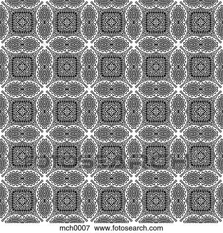 Stock Illustration - Intricate black and white seamless pattern. Fotosearch