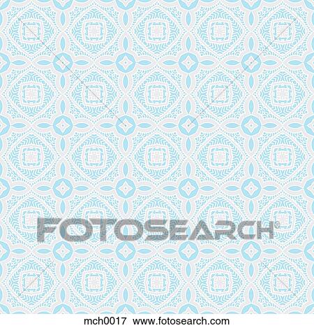 Stock Illustration - Intricate seamless pattern in blue. Fotosearch