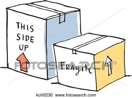 Clipart - Moving boxes against white background. Fotosearch