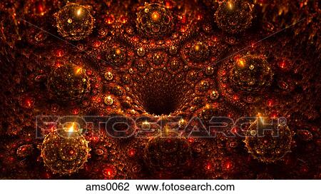 Drawing - Orange digital background. Fotosearch
