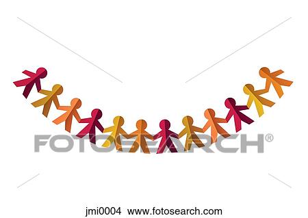 Stock Illustration - Paper doll chain. Fotosearch