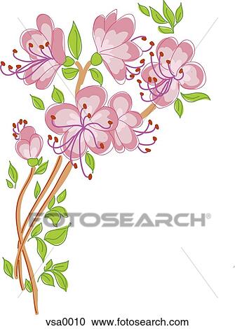 Clipart - Pink flowers. Fotosearch