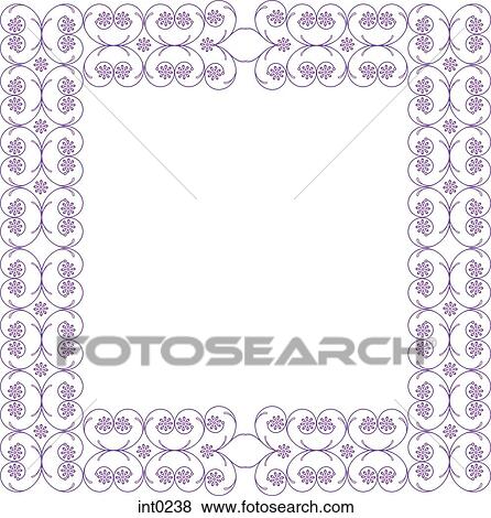 Purple border of flowers View Large Illustration Stock Illustration - Purple border of flowers. Fotosearch