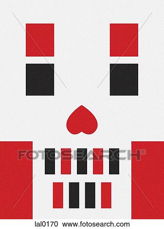Red and black cards arranged to form a skull View Large Illustration Clipart - Red and black cards arranged to form a skull. Fotosearch