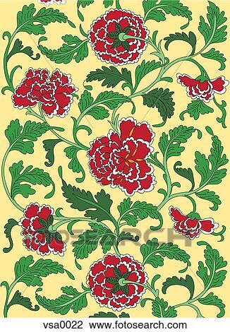 Drawing - Red flowers. Fotosearch