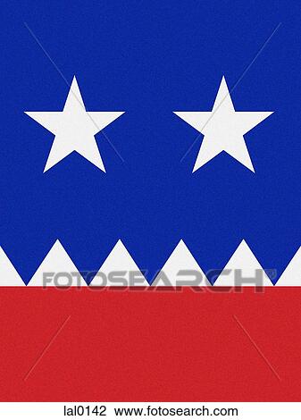 Red, white, and blue icon to represent the US Republican party View Large Illustration Drawing - Red, white, and blue icon to represent the US Republican party. Fotosearch