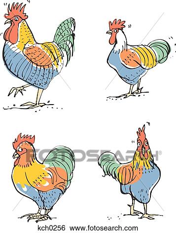 Stock Illustration - Rooster against white background. Fotosearch