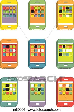 Stock Illustration - Smart phones. Fotosearch