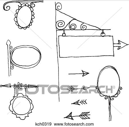 Stock Illustration - Store signs and arrows. Fotosearch