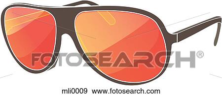 Stock Illustration - Sunglasses with orange lenses. Fotosearch
